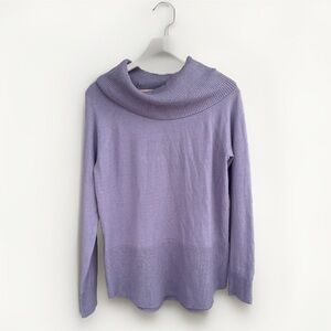 Cyrus Soft Lilac Cowl Neck Long Sleeve Loose Flowy Women's Sweater Size M
